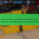 NBA Live Mobile – Live-tapahtuman palkinnot: Joulun erikoistarjoukset, Teemalliset tapahtumat, Ainulaatuiset palkinnot
