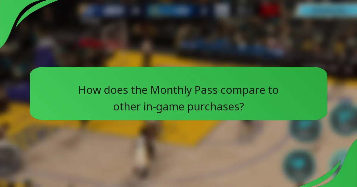 How does the Monthly Pass compare to other in-game purchases?