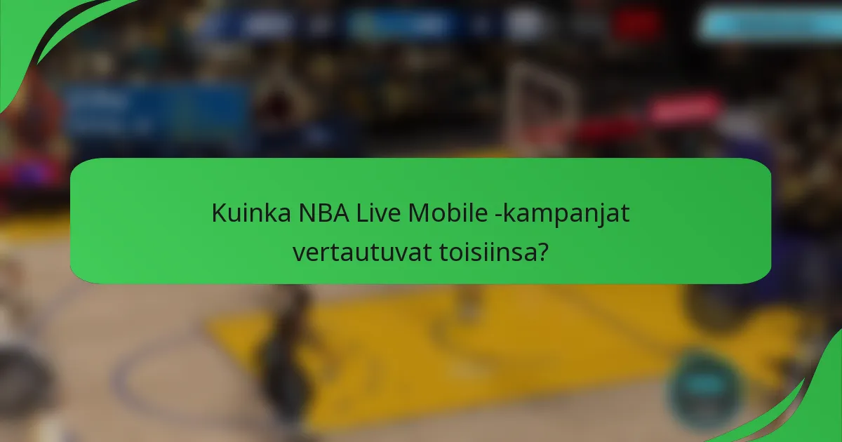 Kuinka NBA Live Mobile -kampanjat vertautuvat toisiinsa?