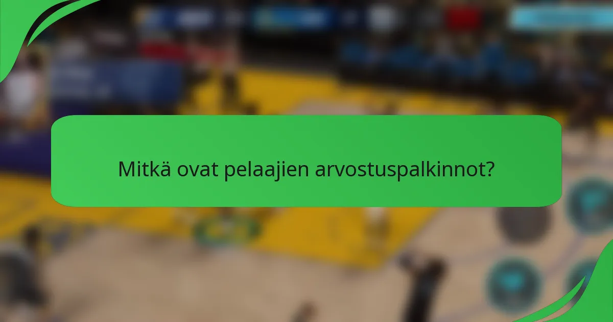 Mitkä ovat pelaajien arvostuspalkinnot?